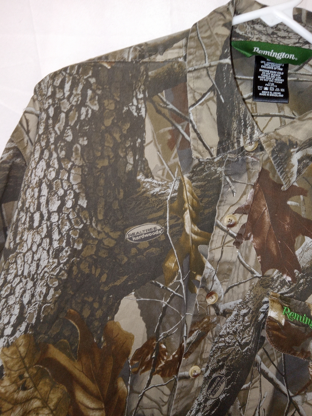 Remington Realtree Green Hardwoods Camo Hunting Shirt Mens XL Long Sleeve Cotton - Picture 6 of 12